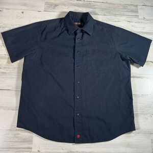 Jesse James Industrial Workwear SS Button Shirt Mechanic Blue Size Large (1)